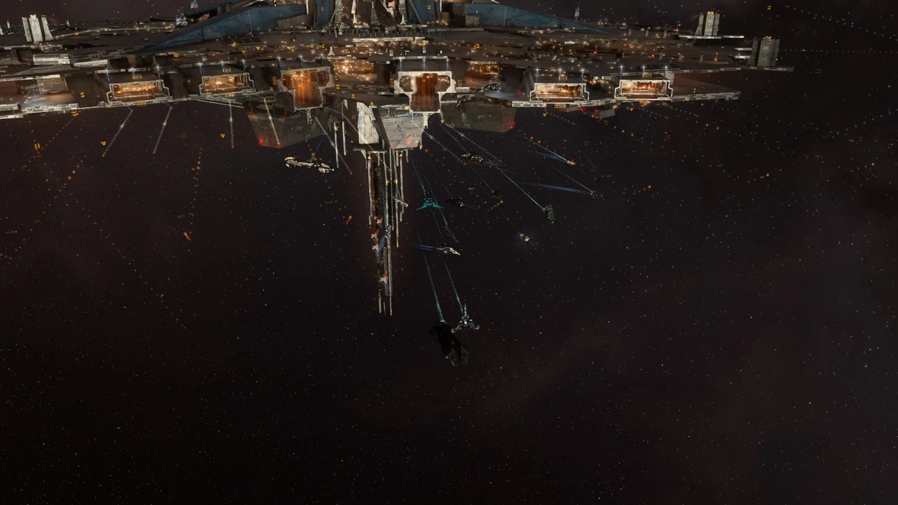 Fleet near structure